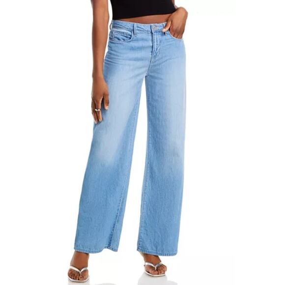 L’AGENCE Alicent High Rise Wide Leg Jeans Havana Blue Wash Size 30 Made In USA - Picture 1 of 16